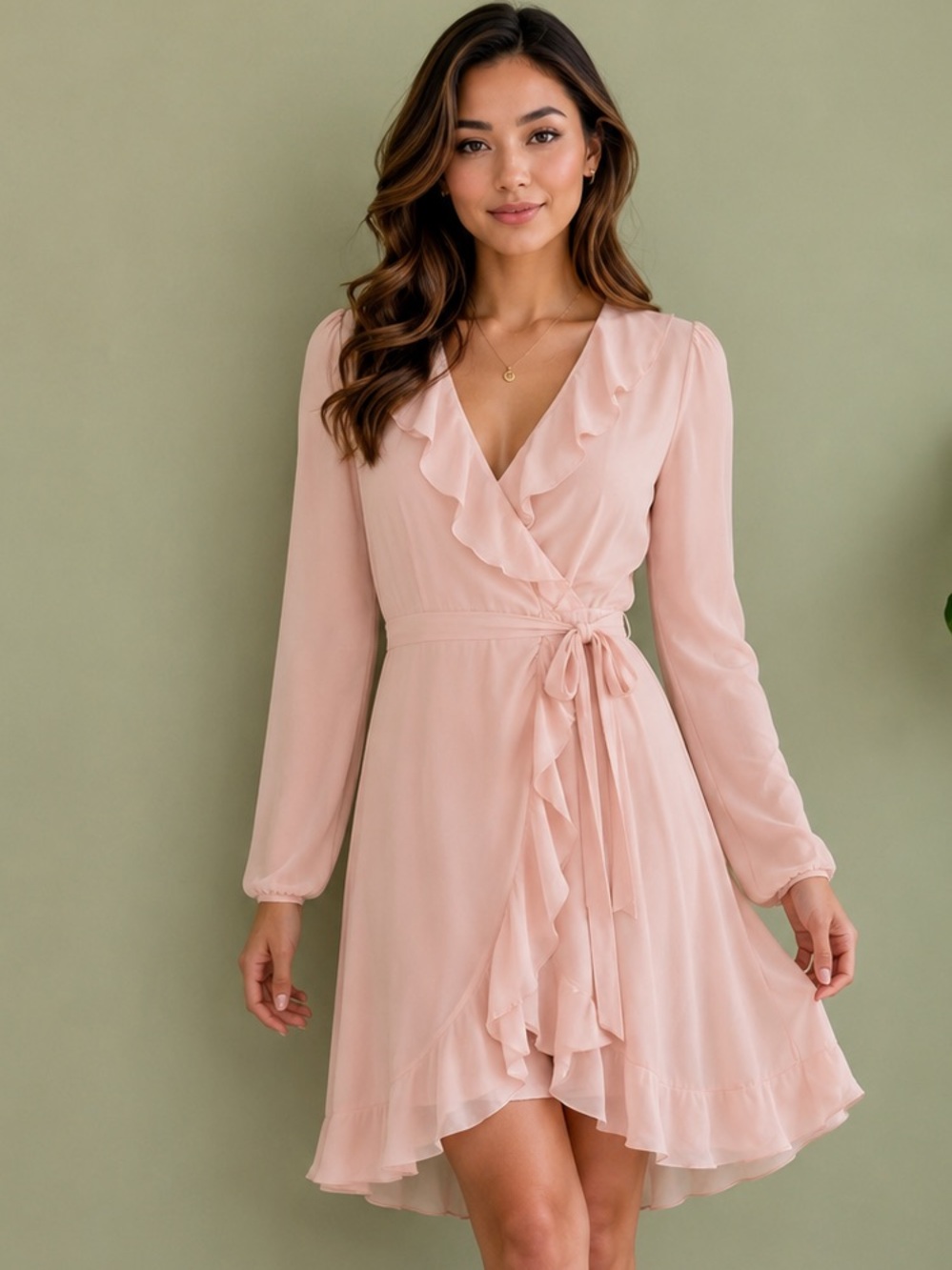 Wilfred NWOT Wrap Dress V Neck – Soft Rose Quart Pale Pink – Size L